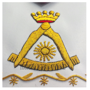 Delantal de cuero bordado AASR de 14 grados Elite Freemason Regalia con equipo de base para punto de cruz y costura - Product Image 2