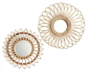 Nouveau chaud décoratif naturel tissé jonc de mer tenture murale miroir Vintage Antique miroir en gros artisanat produit décor à la maison - Product Image 5