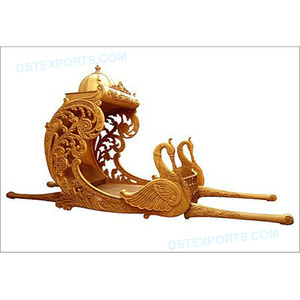 En Bois de mariage de Paon Doré Doli/Palki En Bois De Mariage De Cygne Doli Indien Mariage Doli - Product Image 1