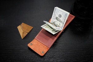 คลิปเงินหนังวัวกระเป๋าใส่เงินบัตรเครดิตกระเป๋าสตางค์หนังแท้ DPL-0007 - Product Image 6