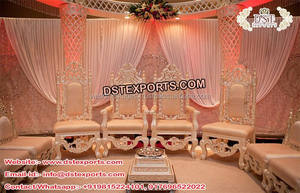Hermosas Sillas Mandap para Bodas Indias, Nuevas Sillas Mandap de Estilo Indio con Decoración, Elegantes Sillas Mandap de Asiento Bajo para EE. UU. - Product Image 6