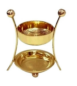 Laiton Parfum/Résine Laiton Porte-Encens Bobines Porte-Brûleur D'encens Or Lotus Porte-Bâtons D'encens - Product Image 1