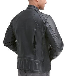 Chaqueta de cuero para motociclista W Back Air Vents Biker Style Chaqueta de motocicleta Classic Real Leather Fashion Jacket - Product Image 6