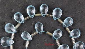 Cuentas de piedras preciosas de Topacio azul Natural para fabricación de joyas, delicadas y encantadoras, facetadas, en forma de pera, de alta calidad - Product Image 5