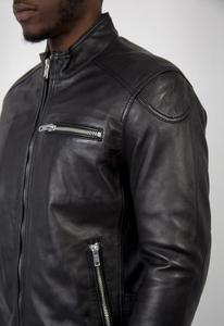 Fabriqué avec une veste en cuir de précision pour hommes pour la moto Design élégant Couture forte Mouvement flexible - Product Image 6