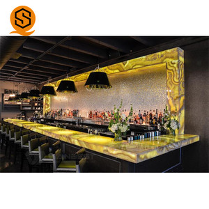 <span class=keywords><strong>Bancone</strong></span> <span class=keywords><strong>Bar</strong></span> LED Personalizzato in Pietra Artificiale Commerciale per Ristoranti e Night Club - Product Image 5