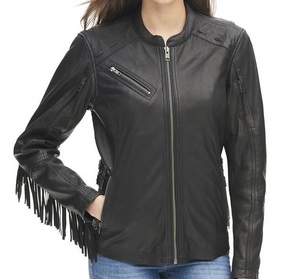 Nueva Chaqueta de Piel de Oveja Color Beige Oscuro para Mujer, Estilo Motero, Deportiva y a la Moda, con Diseño Personalizado, Venta al Por Mayor - Product Image 5