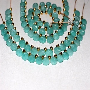 หินอัญมณีธรรมชาติ Amazonite 1เส้น,เครื่องประดับทำลูกปัด Briolette รูปทรงหัวใจสวยงามน่าทึ่ง - Product Image 1