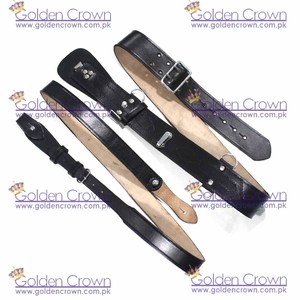 Personalizar cuero genuino Sam Browne Cinturón marrón plateado | Cinturón de cuero Sam Browne - Product Image 3