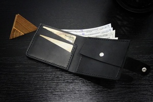 Clip de dinero de cuero de vaca, billetera de carrito de crédito, billetera de cuero personalizada, - Product Image 4