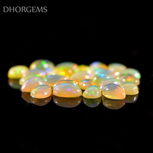 Opale éthiopienne naturelle cabochon cristal pierre gemme opale éthiopienne feu cabochon pierres précieuses en vrac dos plat pierre précieuse - Product Image 5