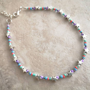 High Quality Multi Coloured Seed Bead <b>Anklet</b> - Product Image 1