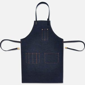 Tabliers à bretelles en jean professionnel, tabliers de barbier en Denim, tabliers de Salon fabriqués au Pakistan - Product Image 2