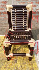 Ensemble table et chaises en bambou pour restaurant et salle à manger, mobilier d'intérieur, usage spécifique, accent doré - Product Image 2