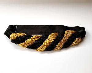 Cinturón de cuerda vintage negro y dorado hecho a mano Magic - Product Image 1