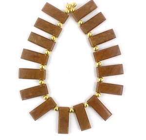 Pierre précieuse Mookite jaspe en forme de Rectangle, perles de Briolette de haute qualité, fabrication de bijoux, vente en gros - Product Image 1