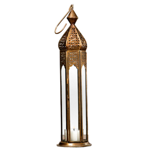 Lanterne unique de mariage en métal doré de grande taille - Product Image 1