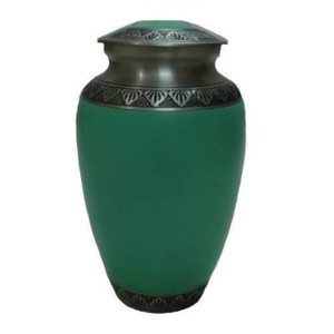 Cremación Adulto Tallado a mano con flores verdes en relieve Cenizas humanas Funeral Hecho a mano para cenizas conmemorativas funerarias - Product Image 1