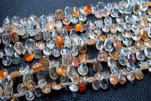 ซันสโตนธรรมชาติผสมลูกปัดเหลี่ยมเพชรพลอยทรงลูกแพร์เส้นหลวมสำหรับทำเครื่องประดับทำอัญมณีคริสตัลแบบหยด - Product Image 2