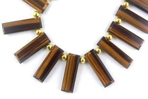 ลูกปัด Briolette แบบเหลี่ยมเพชรพลอยพลอยตาเสือเกรด AAA เจียระไนทรงสี่เหลี่ยมผืนผ้าสำหรับทำเครื่องประดับทำด้วยมือธรรมชาติ - Product Image 3