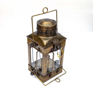 Acabado antiguo Latón Decoración náutica Aleación de metal Lámpara de vidrio Tipo de caja Acero Aceite de queroseno Barco marítimo Linterna Colgador Regalo de la novedad - Product Image 2