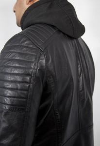 Veste en cuir pour hommes Adventure-Ready Style extérieur formel robuste avec coupe confortable Look solide Sensation durable Col à capuche - Product Image 4