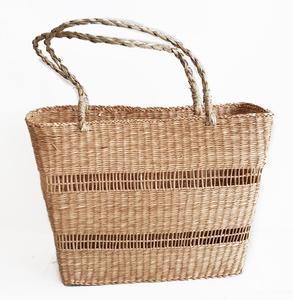 Sac à provisions en jonc de mer tissé à la main du Vietnam - Product Image 3