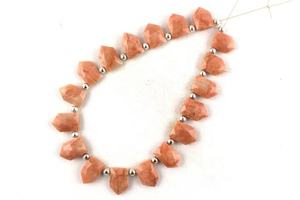 เหลี่ยมเพชรพลอยรูปห้าเหลี่ยมธรรมชาติแอปเปิ้ลปะการังหินโมราพลอย Briolette ลูกปัด2022แฟชั่นเครื่องประดับทำหิน - Product Image 6