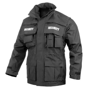 Mens Security Jacket Winter Casual High Visibility Jacket Reflective Tape Safety Security Work Coats and Jackets for Men