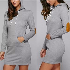New Fashion Casual Loose Knitted 100% Cotton Pure Color Pullover <b>Women's</b> One Piece Long <b>Sweater</b> Dress Collection Wholesale - Product Image 6