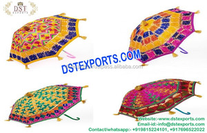 Dernières décorations d'entrée avec parapluies, grands parapluies rajasthani pour la décoration de mariage, parapluies de décoration pour allée de mariage - Product Image 5