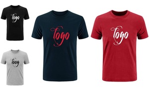 OEM alta calidad logotipos personalizados moda hombres Slim Fit camisas de manga corta Casual Camiseta de algodón peinado logotipo personalizado - Product Image 2