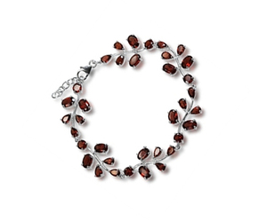 925 Sterling Silver Jewelry Manufacturer Custom Silver <b>Bracelet</b> Natural <b>Garnet</b> <b>Bracelet</b> - Product Image 3