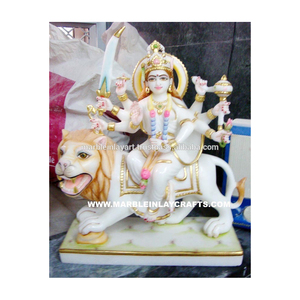 Estatua de Durga Maa en Mármol, Ídolos de Ambe Maa en Mármol Blanco - Product Image 1
