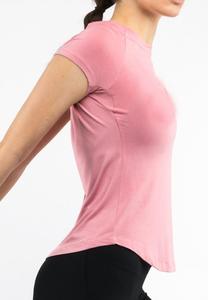 Camiseta sin mangas deportiva Rosa elegante para mujer, ropa de gimnasio de manga corta con lazo en la espalda, ropa deportiva para entrenamiento - Product Image 4