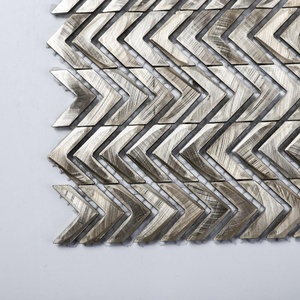Tuiles de mosaïque en <span class=keywords><strong>chevron</strong></span> en aluminium 3D doré Soulscrafts, épaisseur 3 mm, 305x305 mm, pour murs modernes, hôtels et villas - Product Image 3