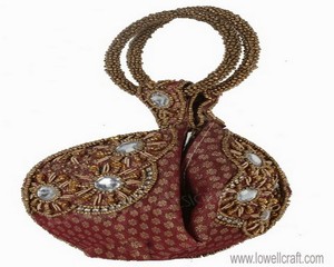 Pulseras de diseño étnico para mujer, joyería y artesanía, Potli, bolso de mano real de seda, Batwa - Product Image 4