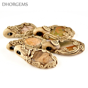 Pendentif en argile polymère naturel, collier de pierres précieuses semi-précieuses, vente en gros - Product Image 6