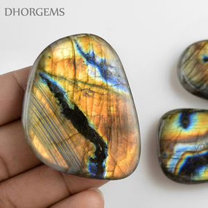Pierres précieuses labradorite naturelles, vente en gros, pierres précieuses, Orange et or, labradorite, différentes flammes, vente en gros - Product Image 6