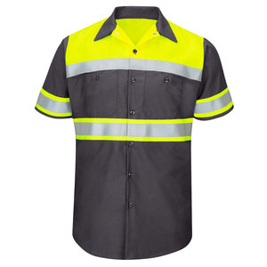 OEM amarillo alto reflectante camisa de seguridad botón ropa de trabajo Polo diseño personalizado y logotipo - Product Image 1