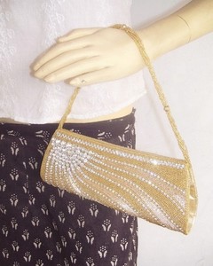 Designer Women's Gift <b>Clutch</b> Bag Black Satin Evening/Party/<b>Wedding</b> Shoulder Bag Birthday Diamonds Rhinestone Lowellcraft - Product Image 3
