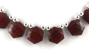 Cuentas de Jaspe Rojo Natural en Forma de Hexágono Facetado para la Fabricación de Joyería, Venta al por Mayor - Product Image 3