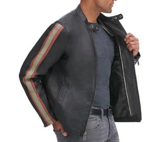 Chaqueta de carreras de cuero hecha a medida para hombre, ajuste de motocicleta ideal para montar en invierno y estilo de seguridad vial - Product Image 3
