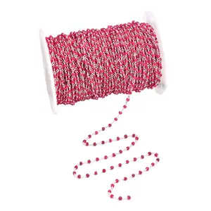 Natural Apatite Gemstone Beads Gold Plated Chain Roll High Quality Handmade <b>Wire</b> Wrapped Rondelle Beads Gemstone Rosary Chain - Product Image 1