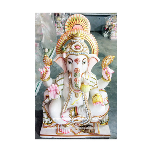 Luxurious Marble Ganesh Statue - Product Image 1
