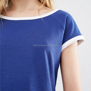 Camiseta azul informal de talla grande para mujer, patrón sólido, plumas KITW02, ropa informal estilo Hip Hop personalizada, diamantes bordados con lentejuelas - Product Image 3