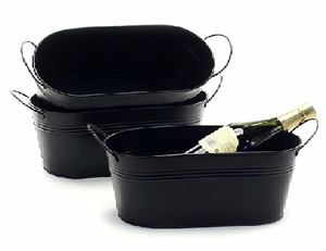 Classic Design Metal Flower round Storage <b>Baskets</b> Galvanized Oval Party Tub Pink Color for <b>Garden</b> <b>Garden</b> Pink Color Flower Tubs - Product Image 6