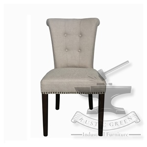 Chaise de salon industrielle en tissu à dossier - Product Image 2