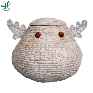 European Style Fashion Household Storage <b>Basket</b> Natural Seagrass and Water Hyacinth Pineapple Shape Laundry <b>Hamper</b> - Product Image 5