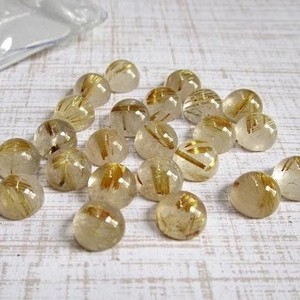 3mm Naturel Doré Rutile Rond Flatback Lâche Calibré Cabochons Fournisseur de Pierres Précieuses Prix Usine Pierres Fabrication de Bijoux - Product Image 2